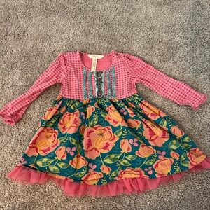 Toddler Matilda Jane Pink and Green Floral Dress